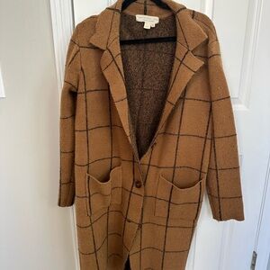 Saltwater LUXE Tan Checkered Teddy Jacket